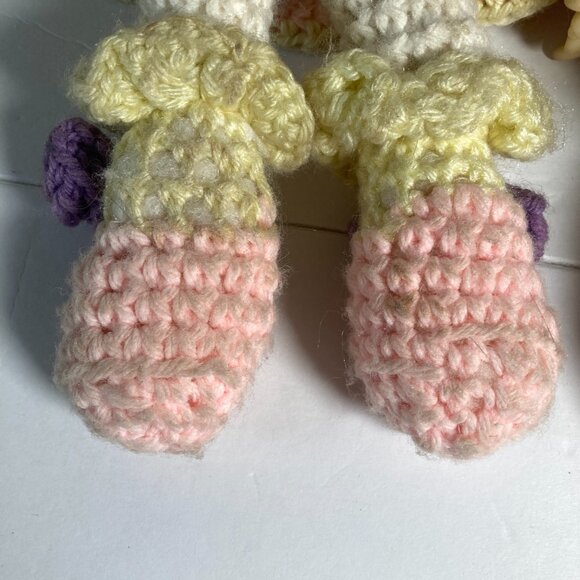 Vintage Strawberry Shortcake & Friends 2 Handmade Crocheted Yarn Dolls w/ Hats - Picture 9 of 11